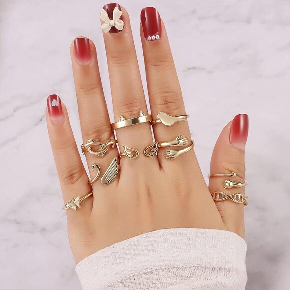 20 Pcs Adjustable Rings Set for Women - Finger Rings Pack Stackable Rings for Te - Picture 4 of 6